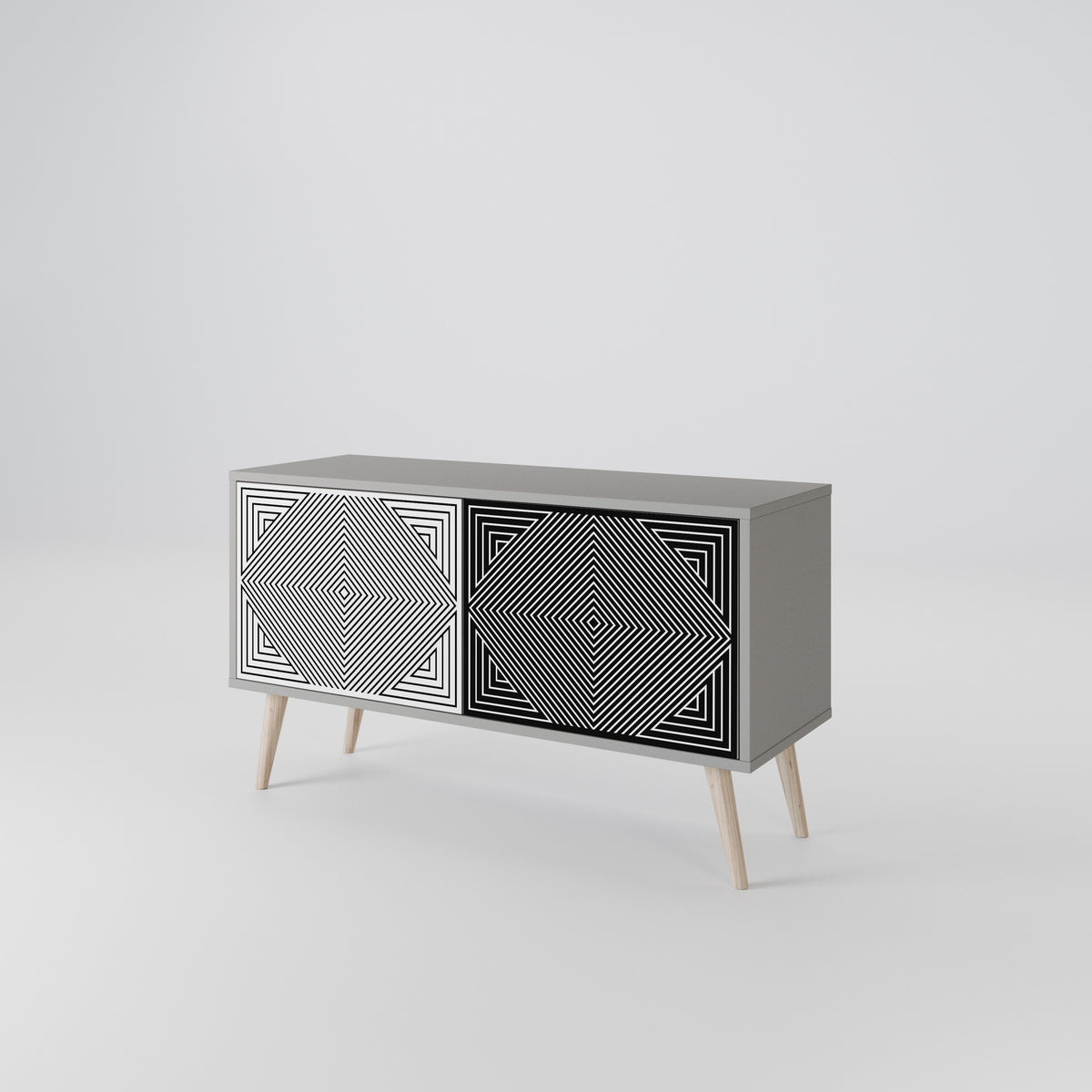 POLYGON ILLUSION Móvel de TV Compacto de 2 Portas