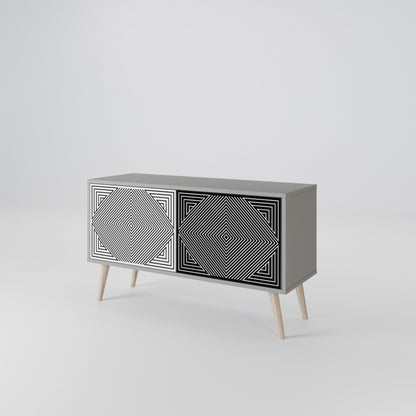 POLYGON ILLUSION Móvel de TV Compacto de 2 Portas