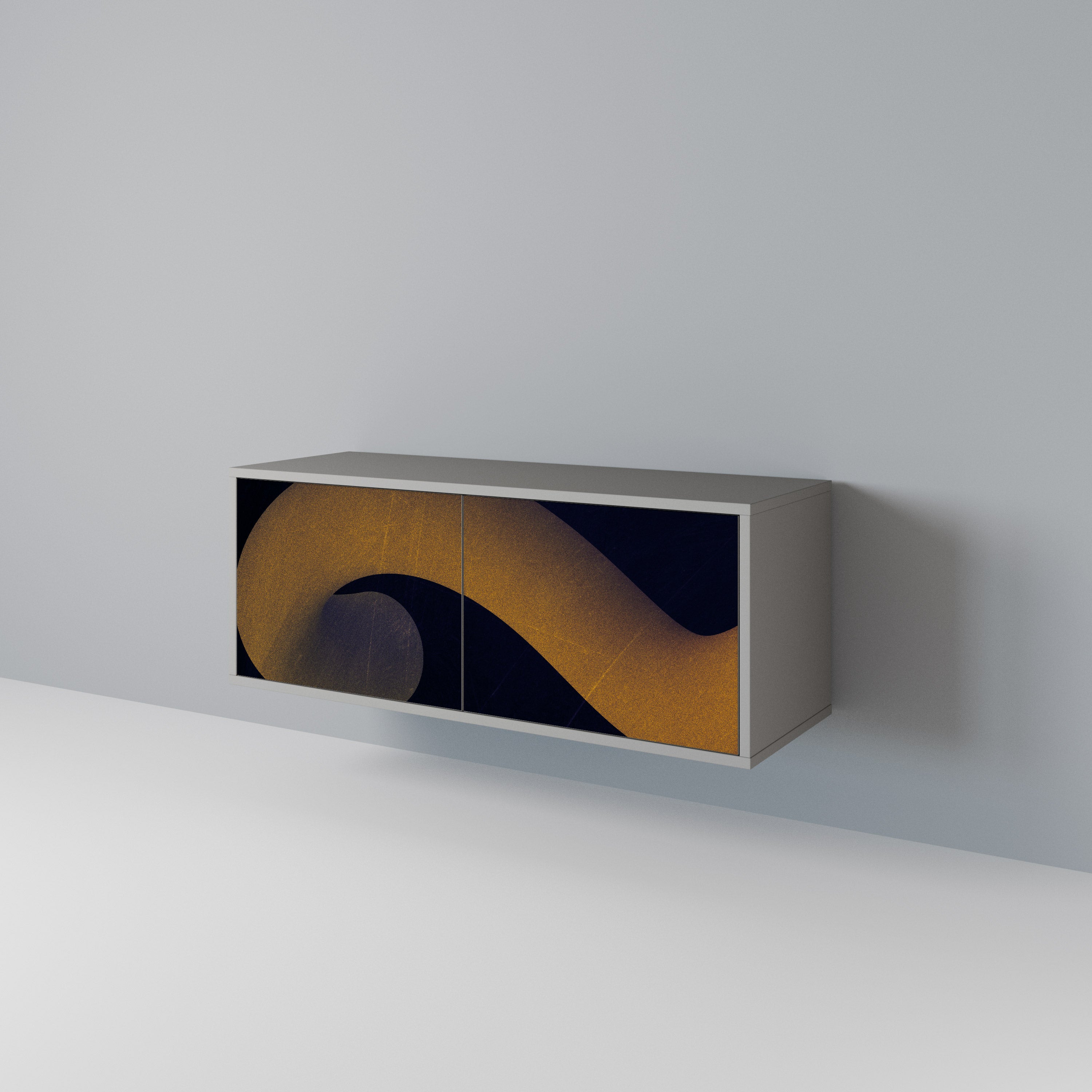 HOLLOW TIME Móvel de TV Compacto de 2 Portas