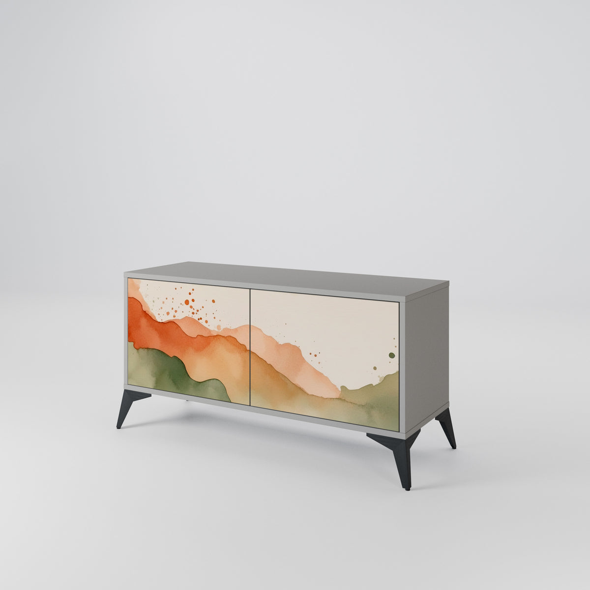 WATERCOLOUR PEAKS Móvel de TV Compacto de 2 Portas