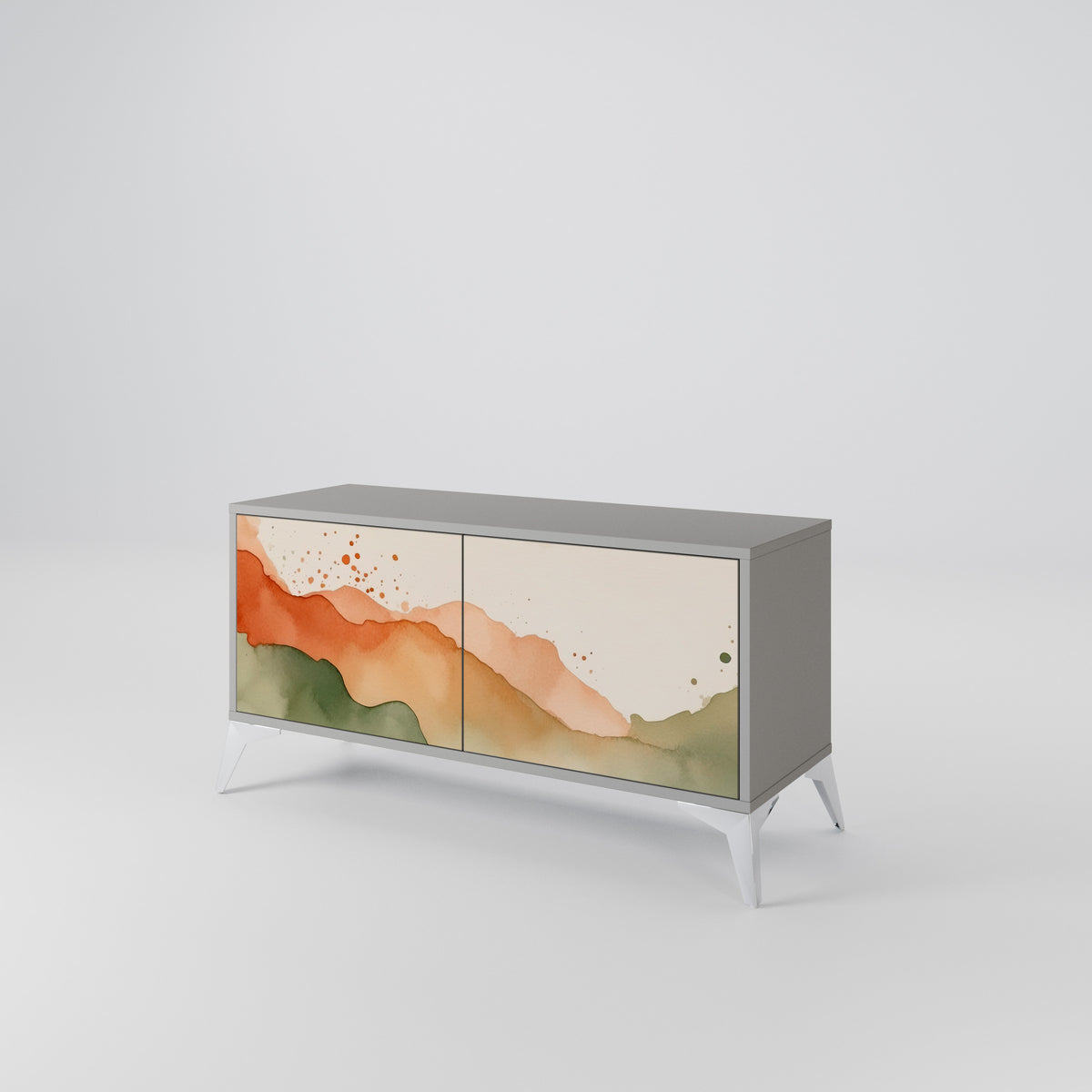 WATERCOLOUR PEAKS Móvel de TV Compacto de 2 Portas