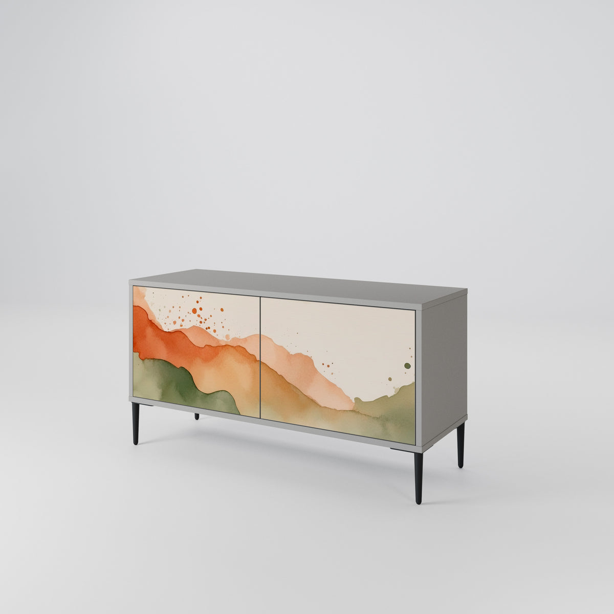 WATERCOLOUR PEAKS Móvel de TV Compacto de 2 Portas