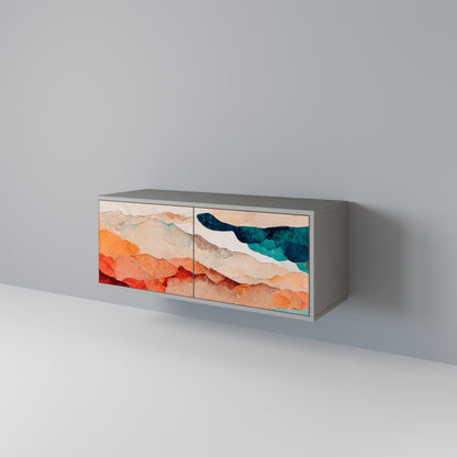 ABSTRACT LANDSCAPE Móvel de TV Compacto de 2 Portas