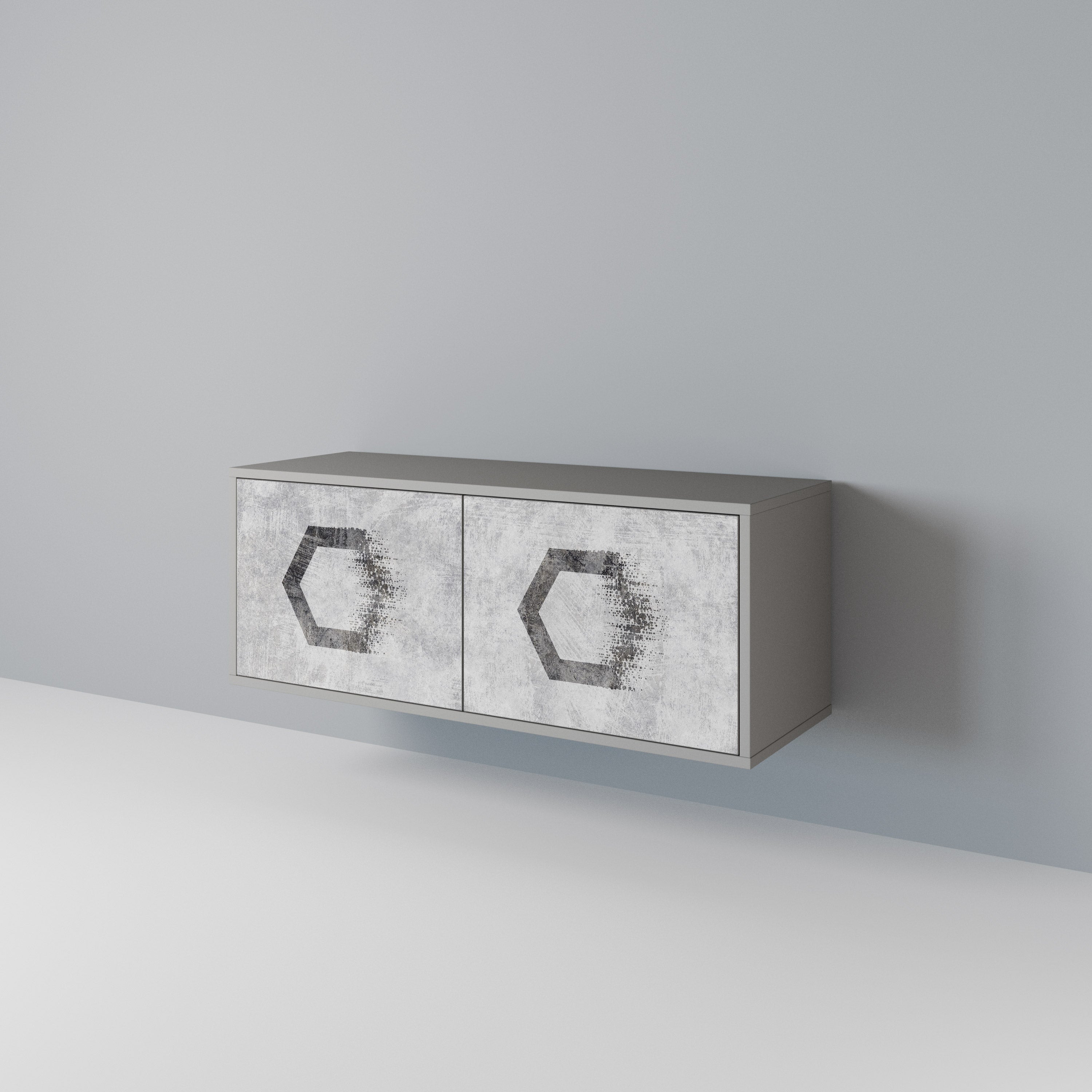 HEXAGONAL FIGURES Compact 2-Door TV Cabinet