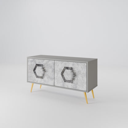 HEXAGONAL FIGURES Móvel de TV Compacto de 2 Portas