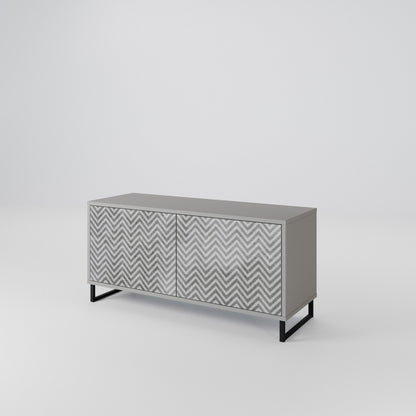 CONCRETE ZIG ZAG Móvel de TV Compacto de 2 Portas