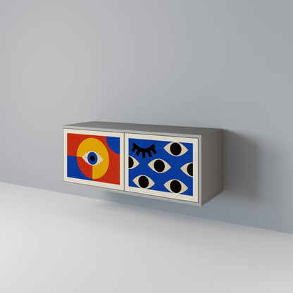 GEOMETRIC EYES Móvel de TV Compacto de 2 Portas