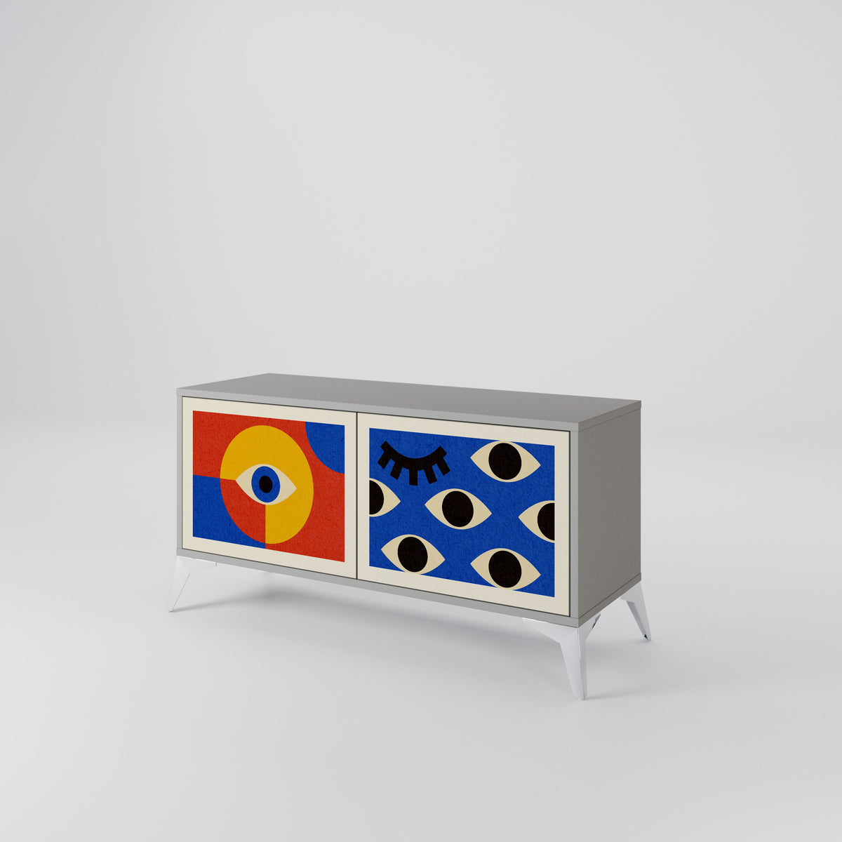 GEOMETRIC EYES Móvel de TV Compacto de 2 Portas