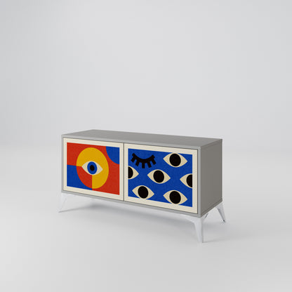 GEOMETRIC EYES Móvel de TV Compacto de 2 Portas
