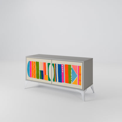 GEOMETRIC SHINE Móvel de TV Compacto de 2 Portas