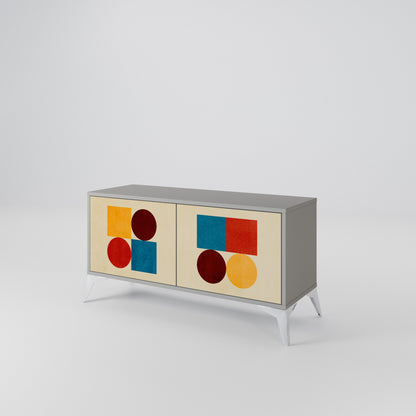 GEOMETRIC PUZZLE Móvel de TV Compacto de 2 Portas