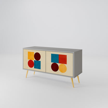 GEOMETRIC PUZZLE Móvel de TV Compacto de 2 Portas