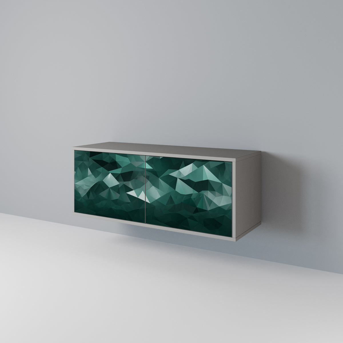 POLYGONAL FLOATING Móvel de TV Compacto de 2 Portas