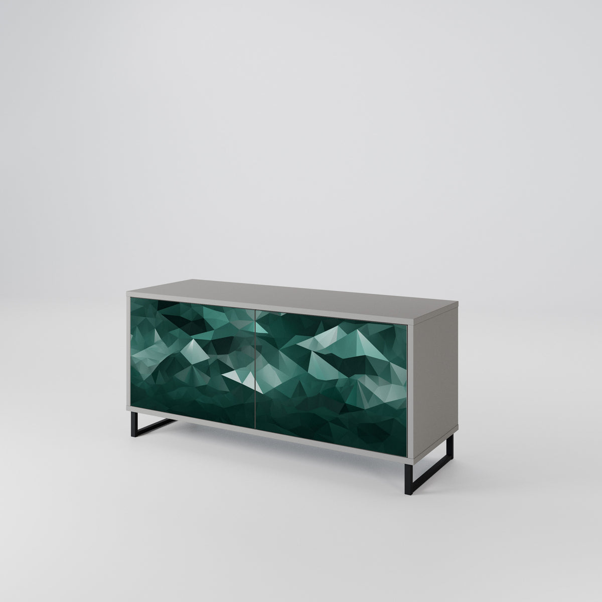 POLYGONAL FLOATING Móvel de TV Compacto de 2 Portas