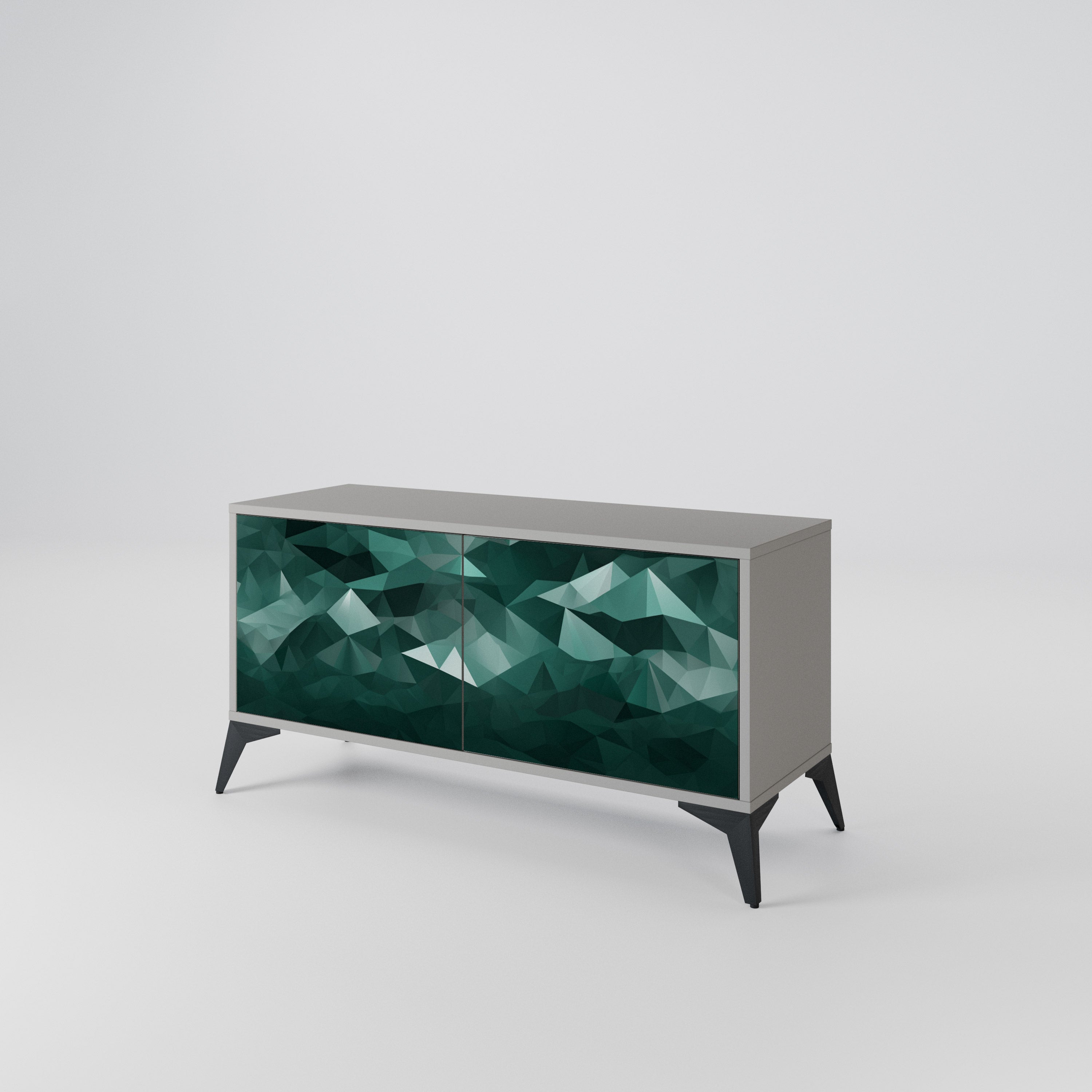 POLYGONAL FLOATING Compact 2-Door TV Cabinet
