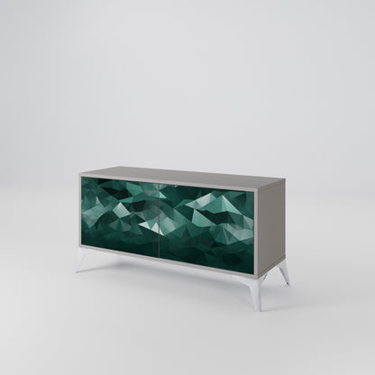 POLYGONAL FLOATING Móvel de TV Compacto de 2 Portas