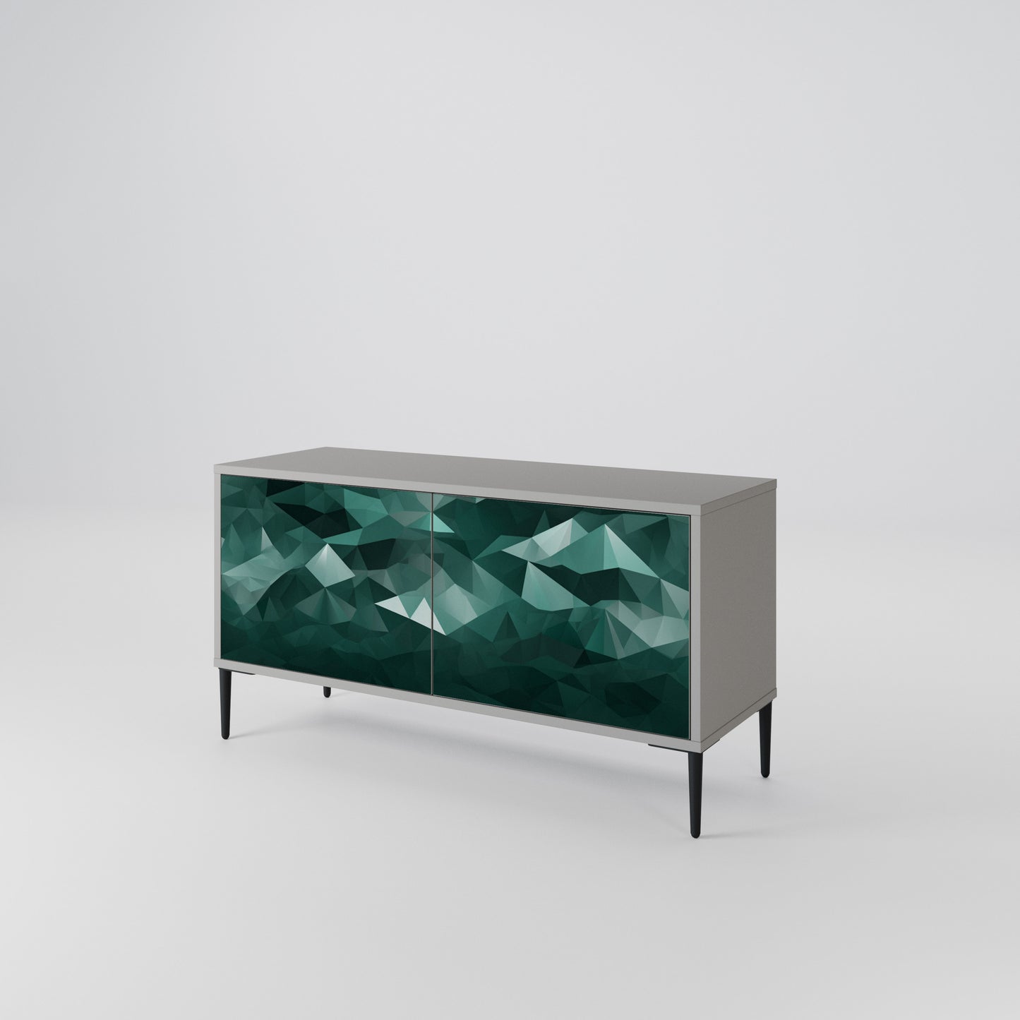 POLYGONAL FLOATING Móvel de TV Compacto de 2 Portas