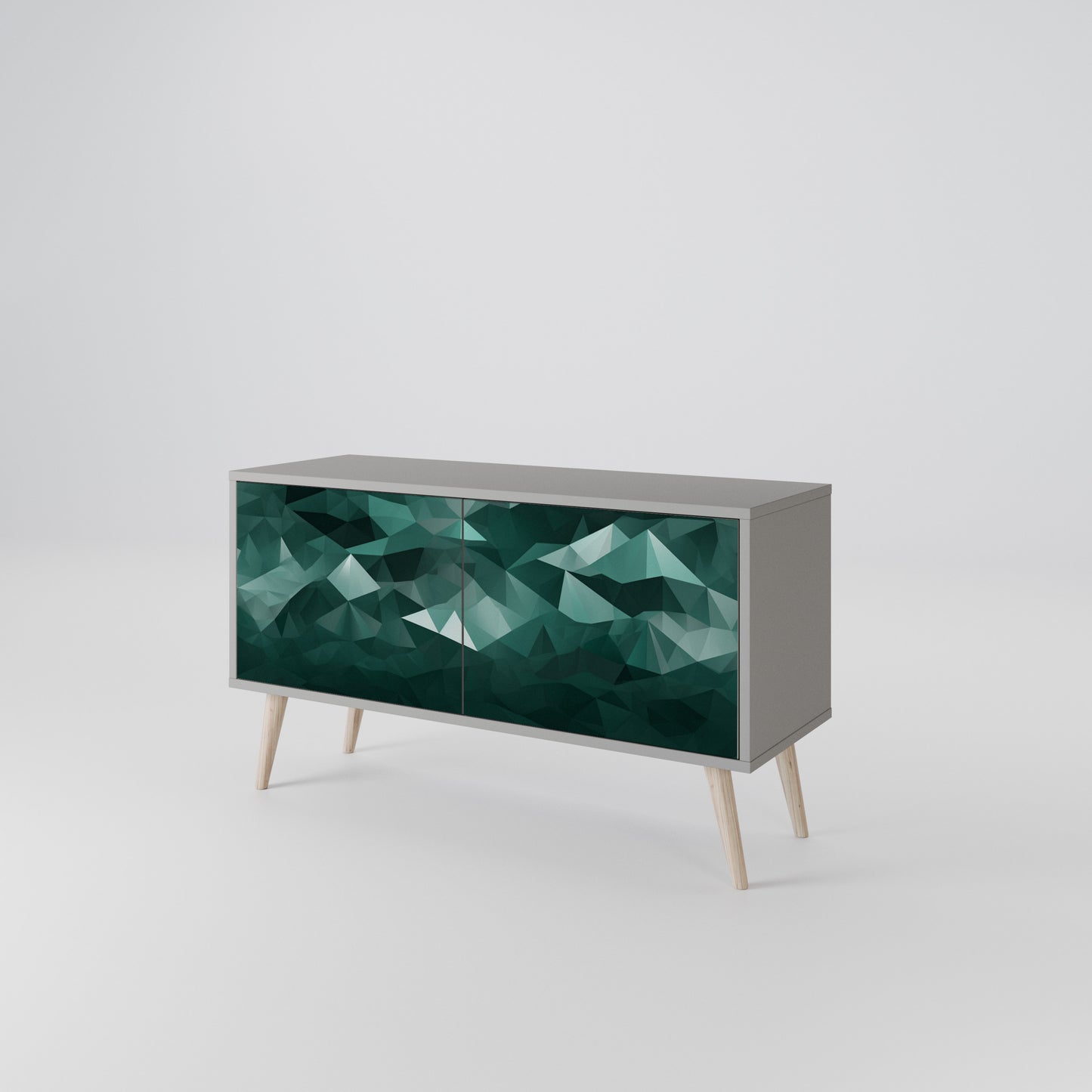 POLYGONAL FLOATING Móvel de TV Compacto de 2 Portas