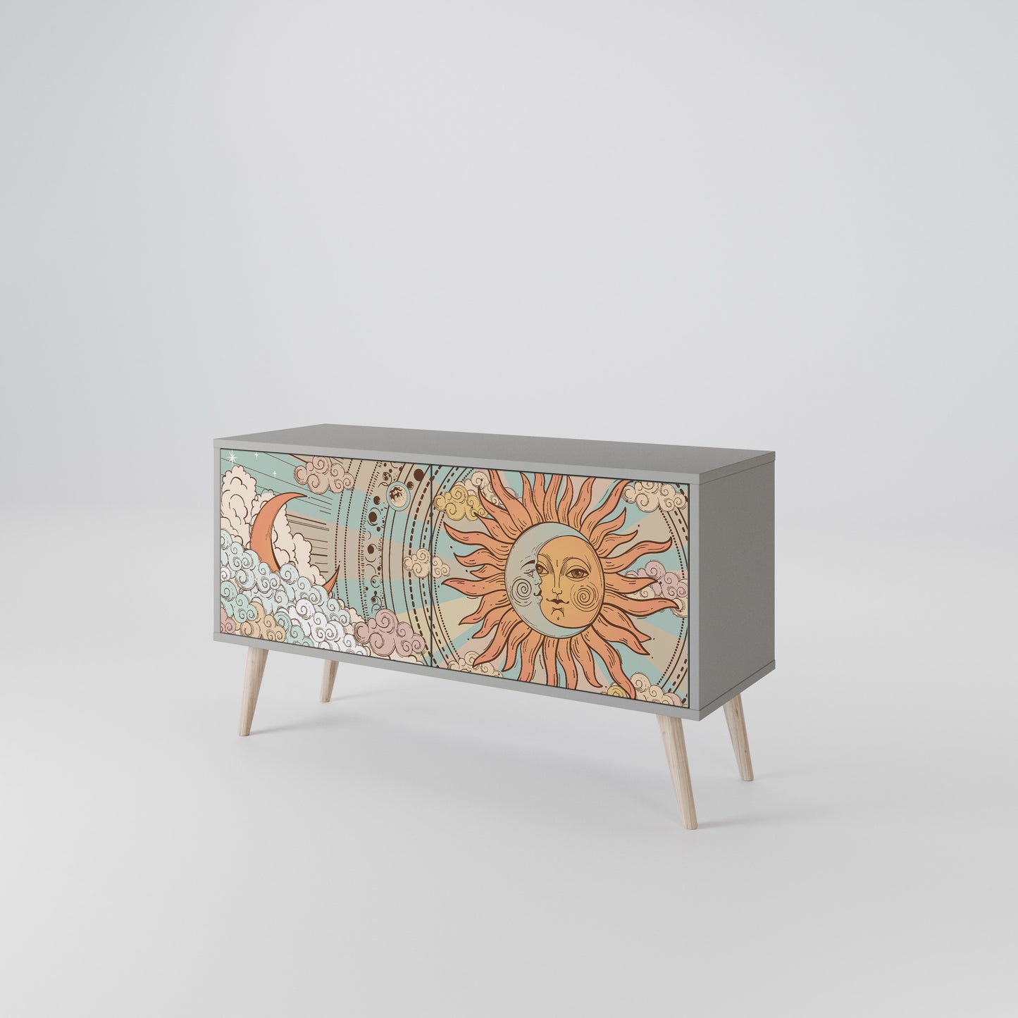 MYSTICAL STRUCTURE Compact 2-Door TV Cabinet
