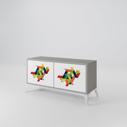 FUTURE SIGN Compact 2-Door TV Cabinet