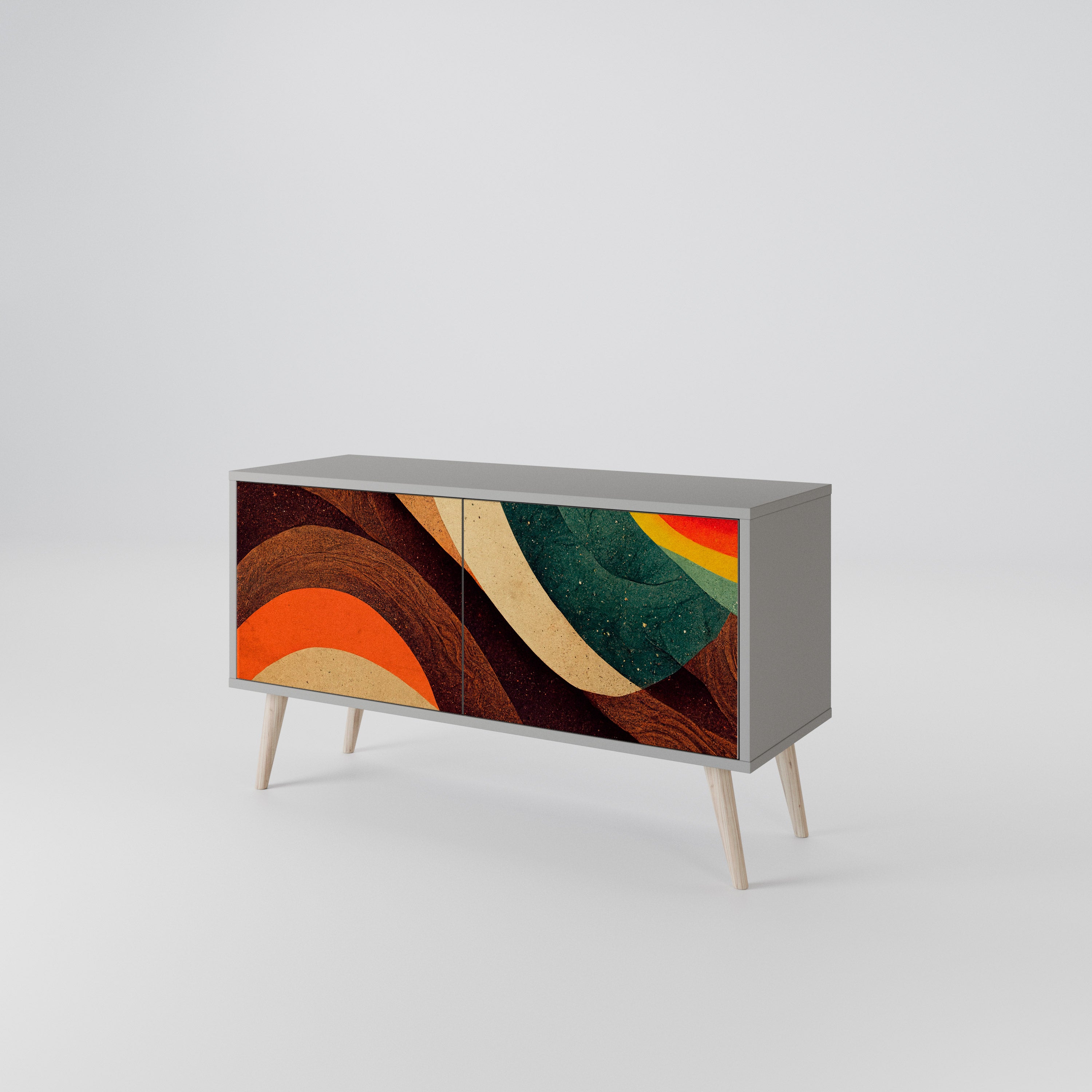 COLORFUL STRANDS Móvel de TV Compacto de 2 Portas