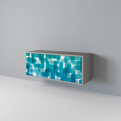 TURQUOISE RECTANGLES Móvel de TV Compacto de 2 Portas