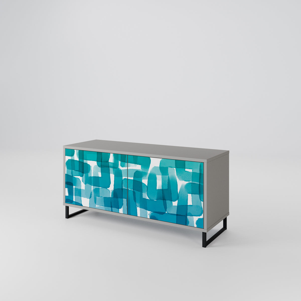 TURQUOISE RECTANGLES Móvel de TV Compacto de 2 Portas