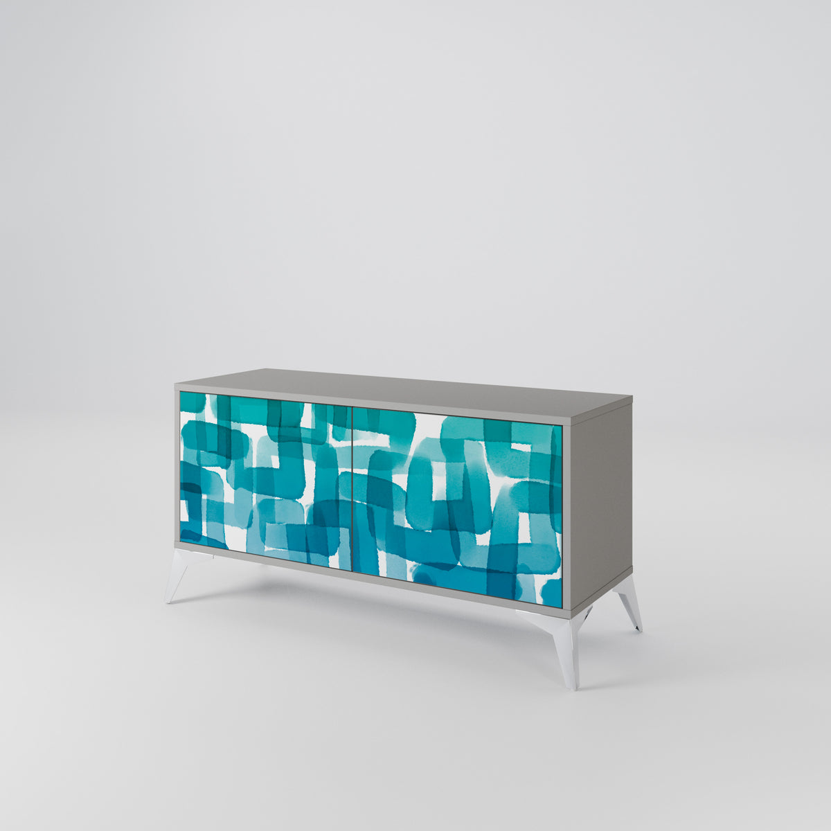 TURQUOISE RECTANGLES Móvel de TV Compacto de 2 Portas