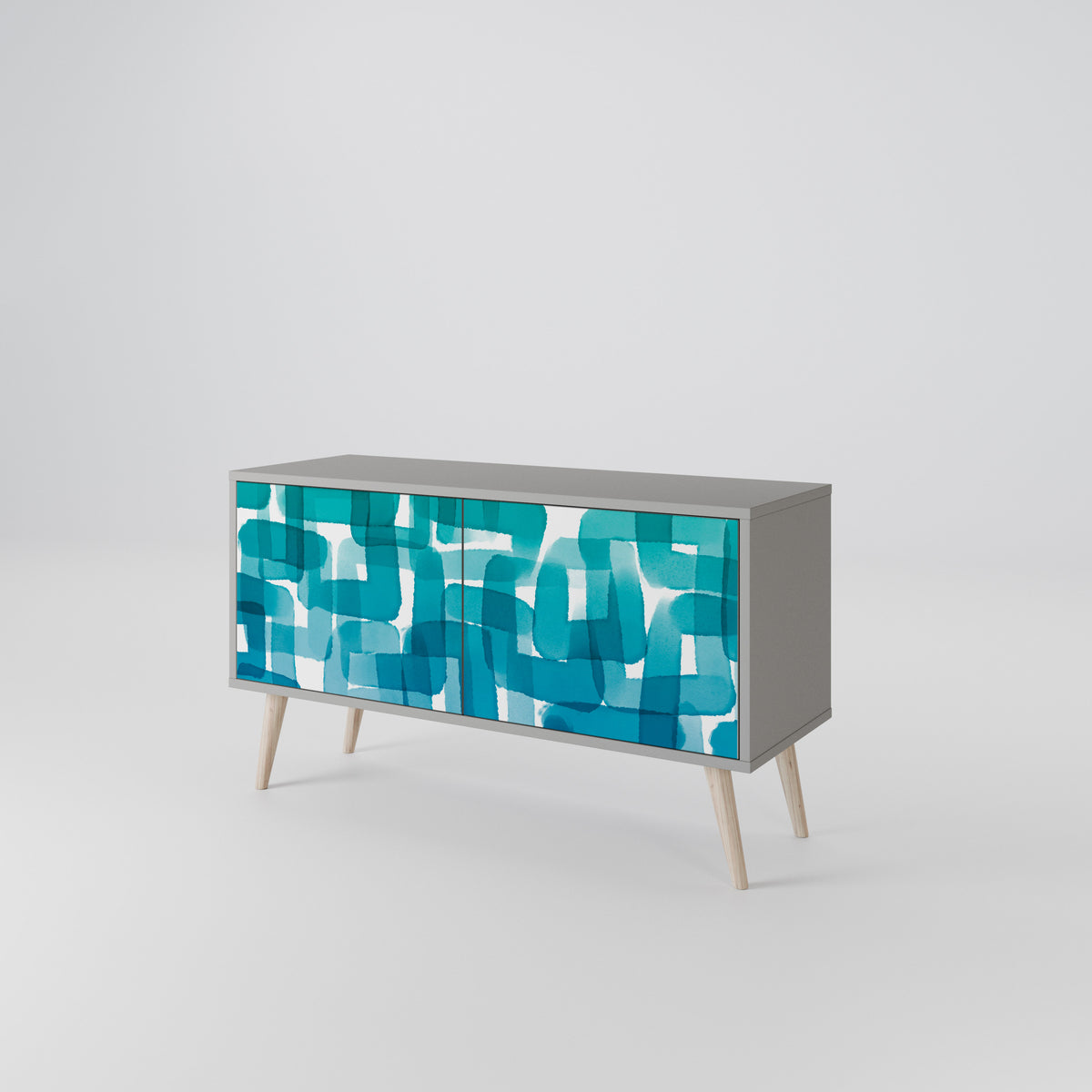 TURQUOISE RECTANGLES Móvel de TV Compacto de 2 Portas