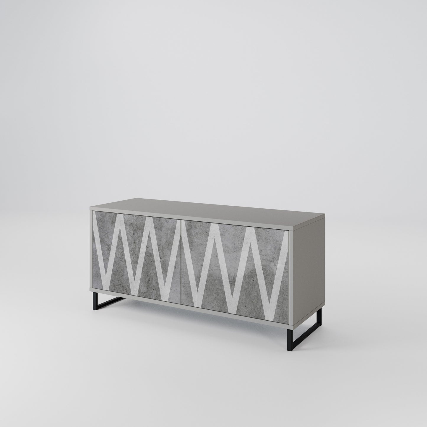 SOLID ZIG ZAG Móvel de TV Compacto de 2 Portas