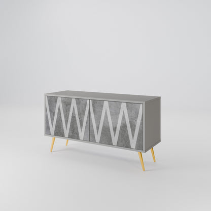 SOLID ZIG ZAG Móvel de TV Compacto de 2 Portas