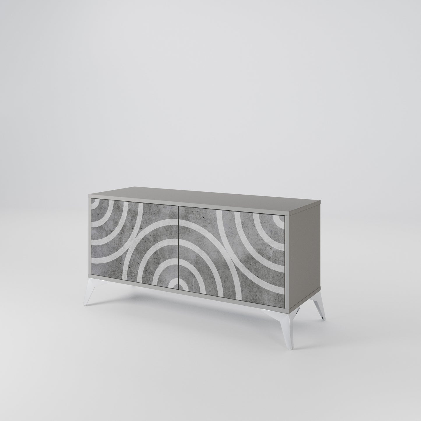 CIRCLE CONCRETE Móvel de TV Compacto de 2 Portas