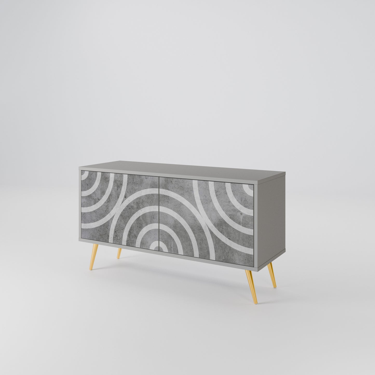 CIRCLE CONCRETE Móvel de TV Compacto de 2 Portas