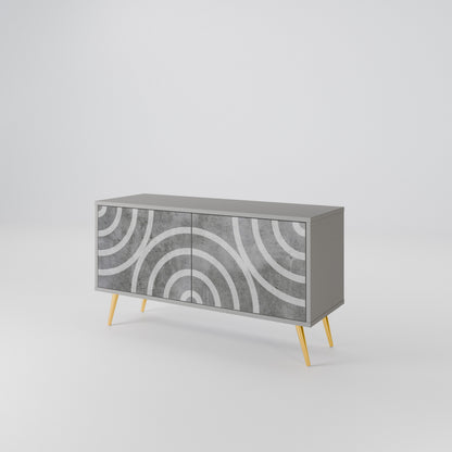 CIRCLE CONCRETE Móvel de TV Compacto de 2 Portas