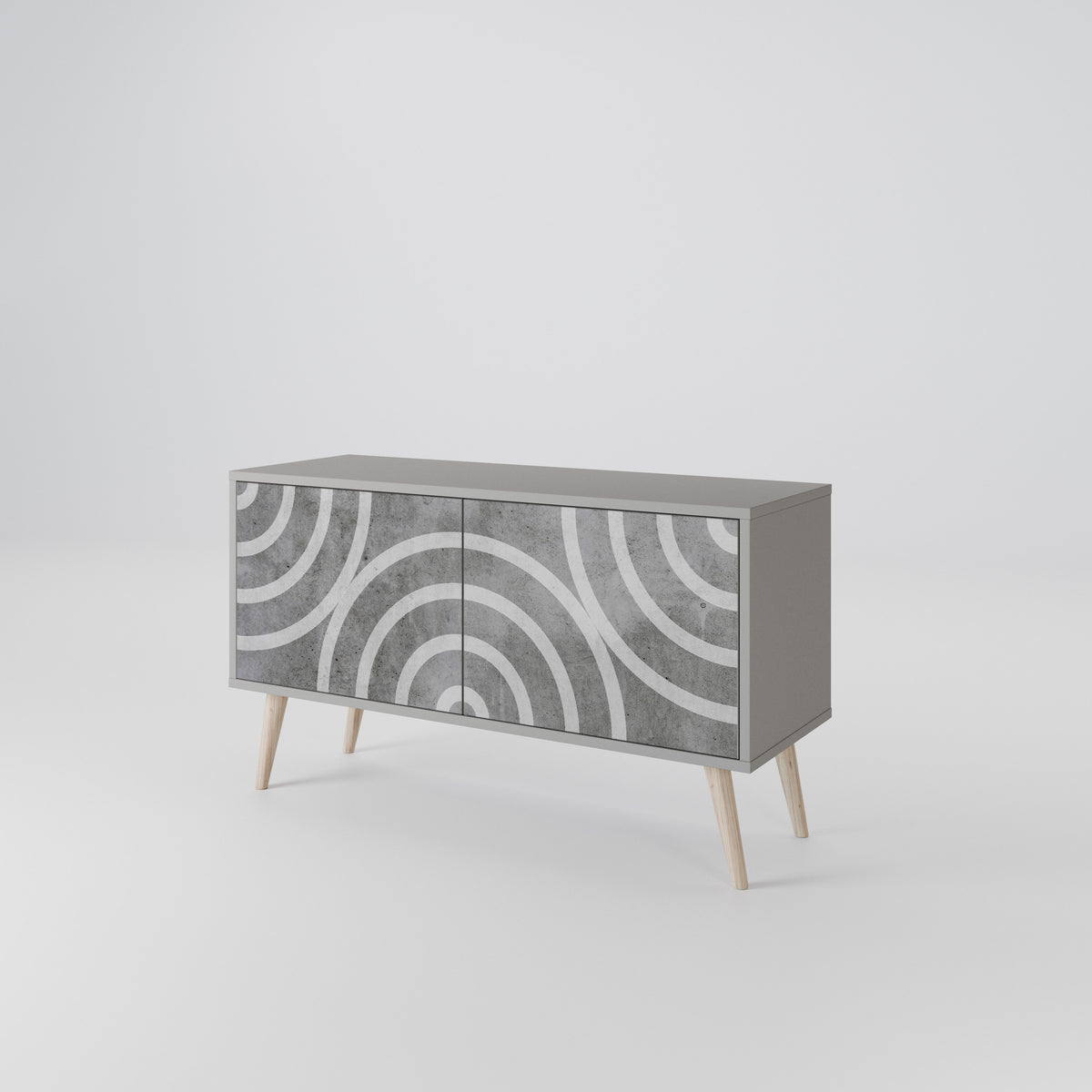 CIRCLE CONCRETE Móvel de TV Compacto de 2 Portas