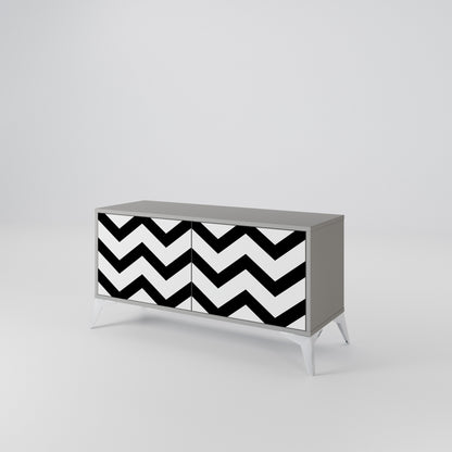 CLASSIC ZIG ZAG Móvel de TV Compacto de 2 Portas