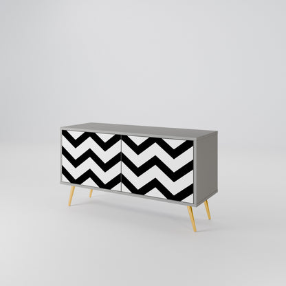 CLASSIC ZIG ZAG Móvel de TV Compacto de 2 Portas