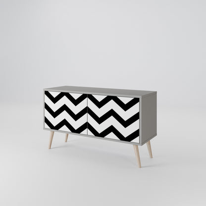CLASSIC ZIG ZAG Móvel de TV Compacto de 2 Portas