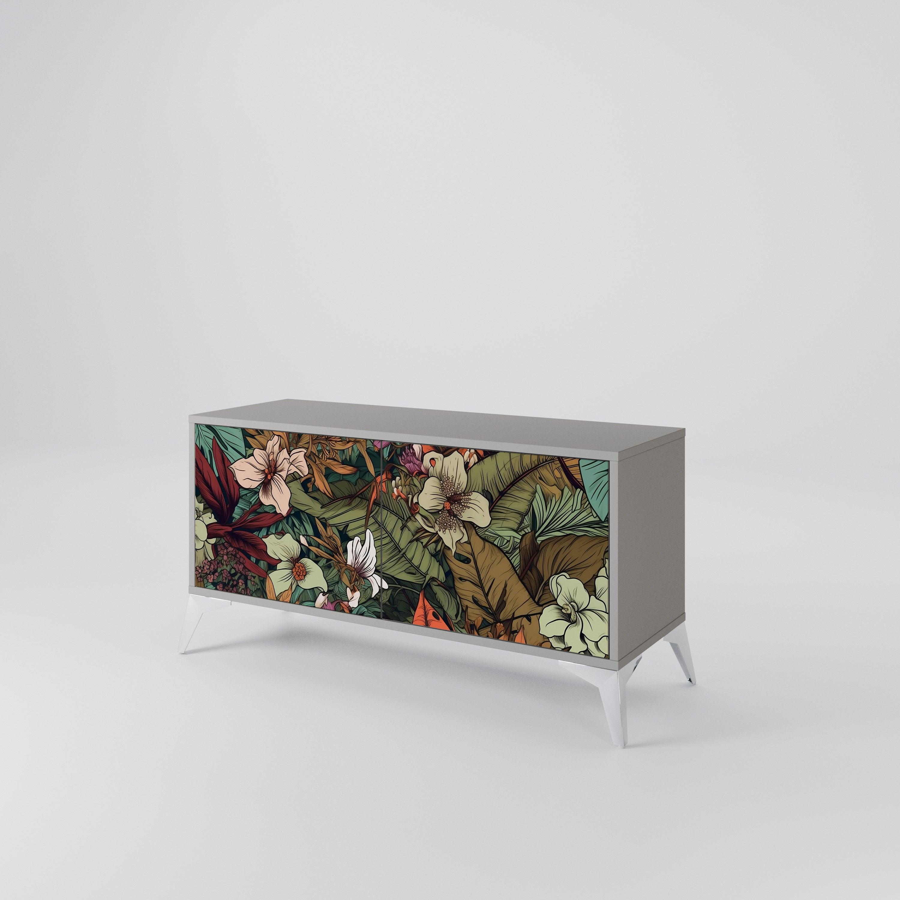BOTANICAL EMERGENCE Compact 2-Door TV Cabinet