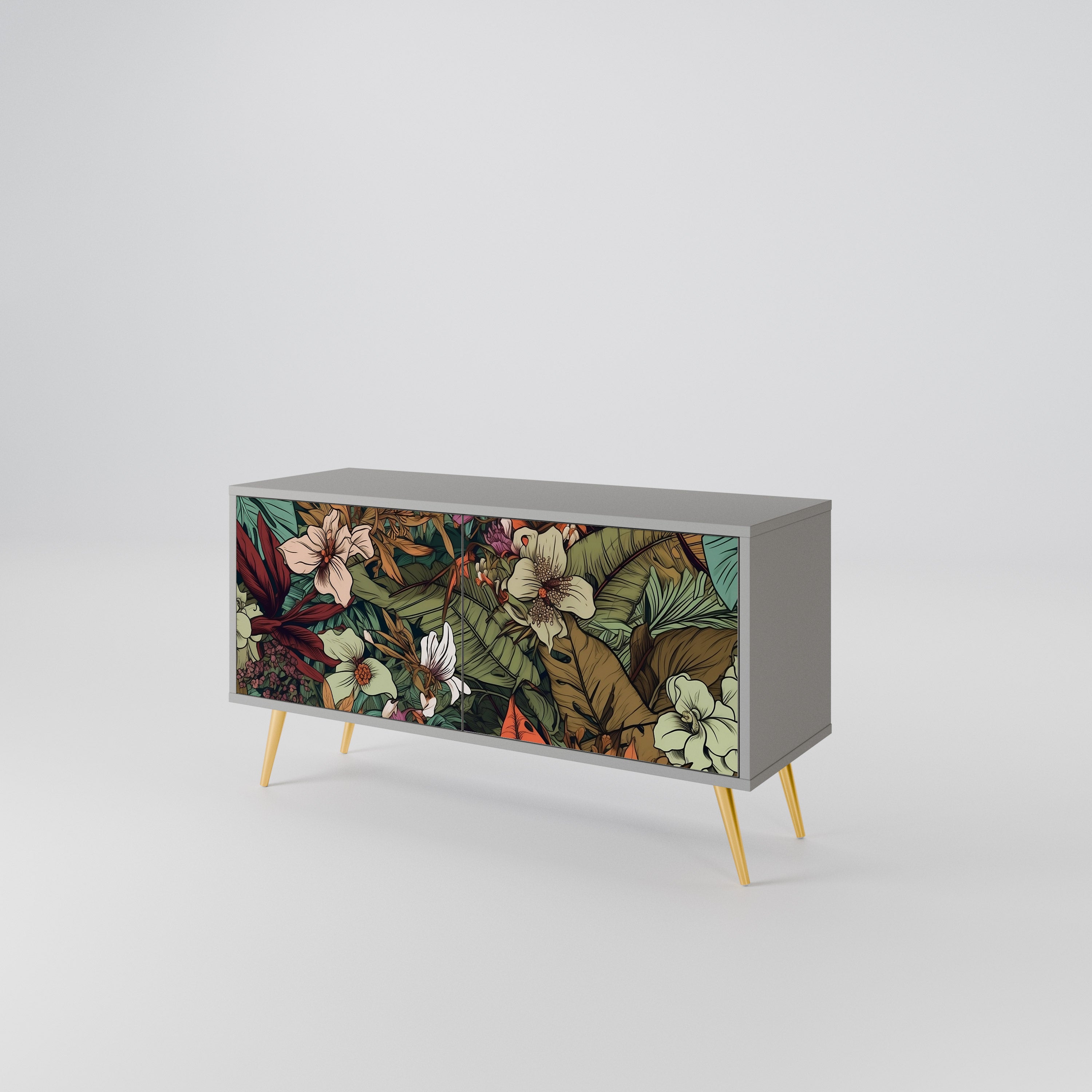 BOTANICAL EMERGENCE Compact 2-Door TV Cabinet