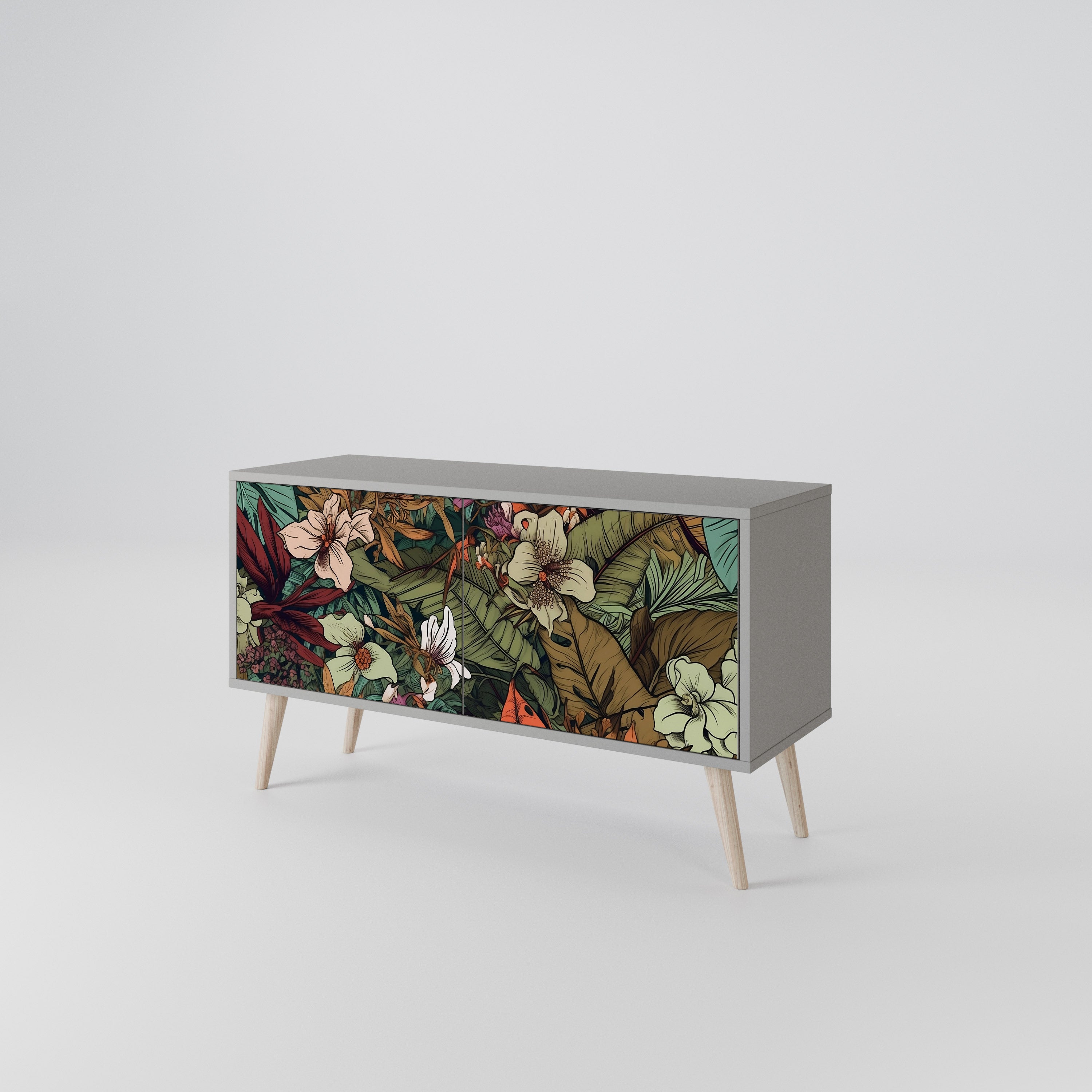BOTANICAL EMERGENCE Compact 2-Door TV Cabinet