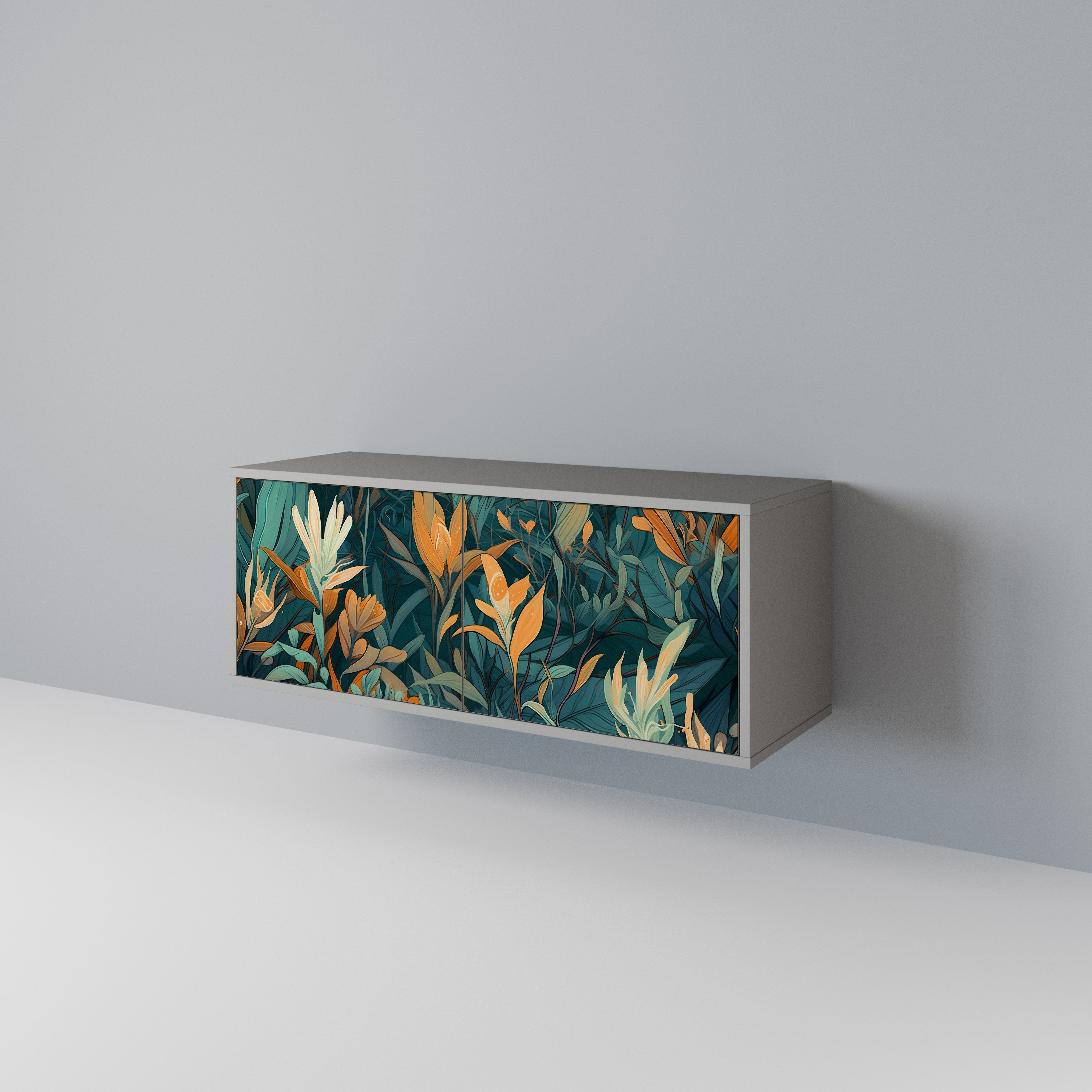 FLORAL SERENITY Compact 2-Door TV Cabinet