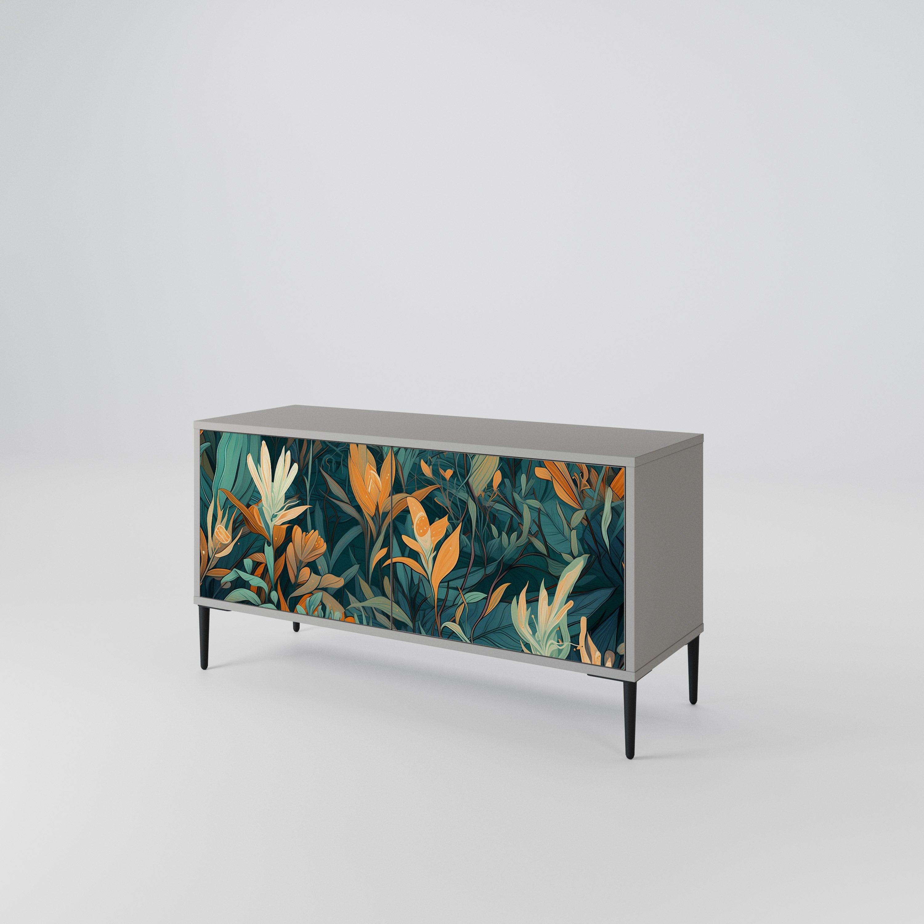FLORAL SERENITY Compact 2-Door TV Cabinet