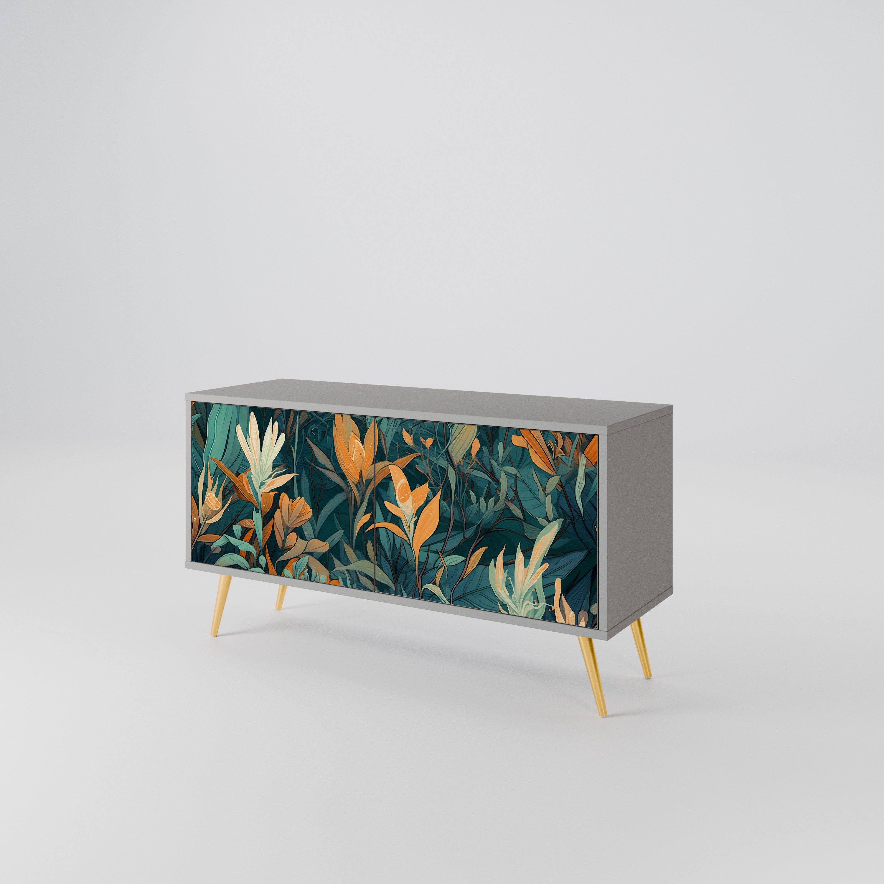 FLORAL SERENITY Compact 2-Door TV Cabinet