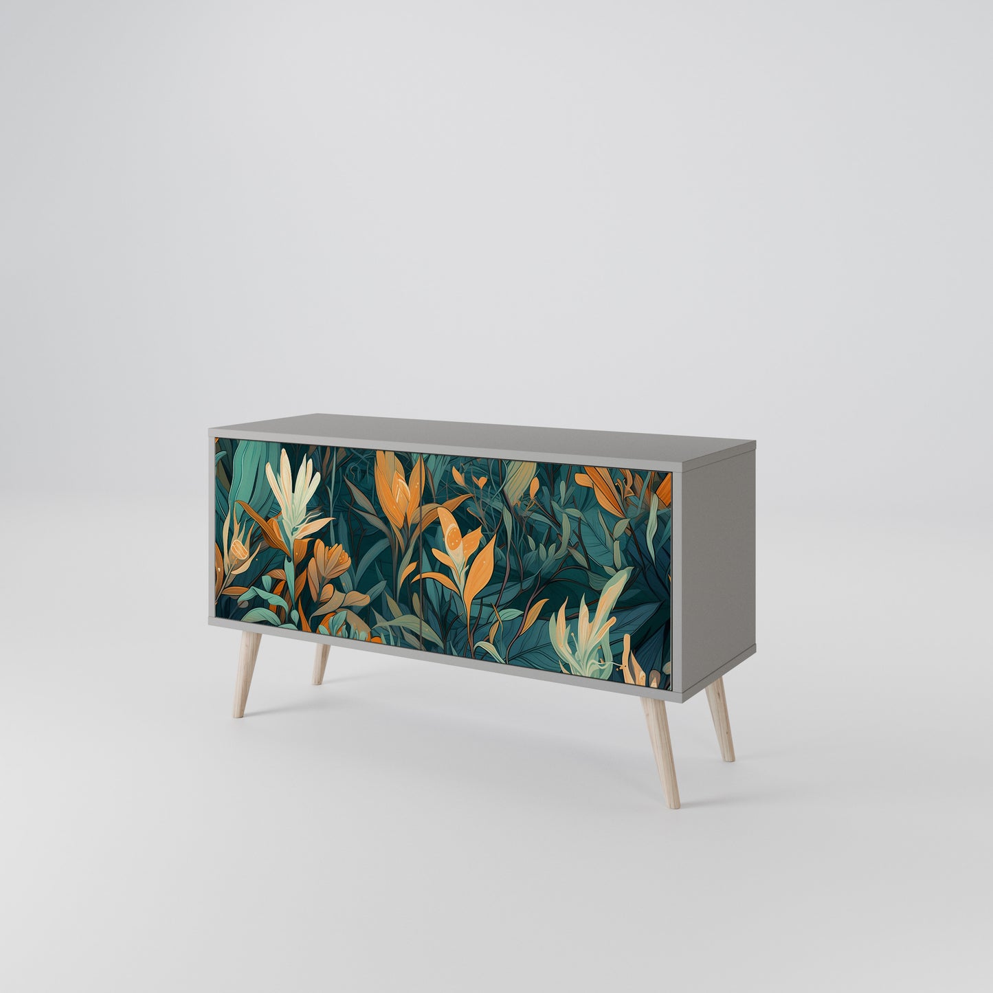 FLORAL SERENITY Móvel de TV Compacto de 2 Portas