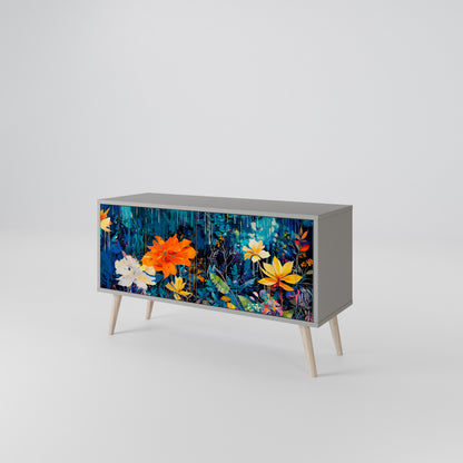 MIDNIGHT BLOSSOM Móvel de TV Compacto de 2 Portas
