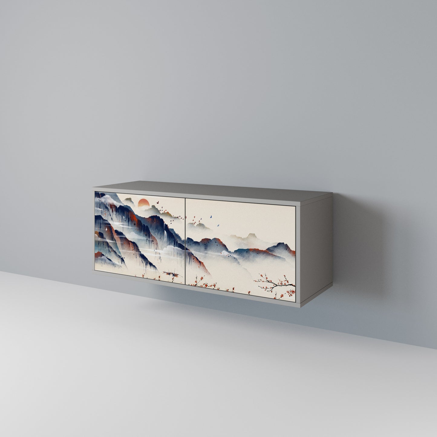 JAPANESE LANDSCAPE Móvel de TV Compacto de 2 Portas