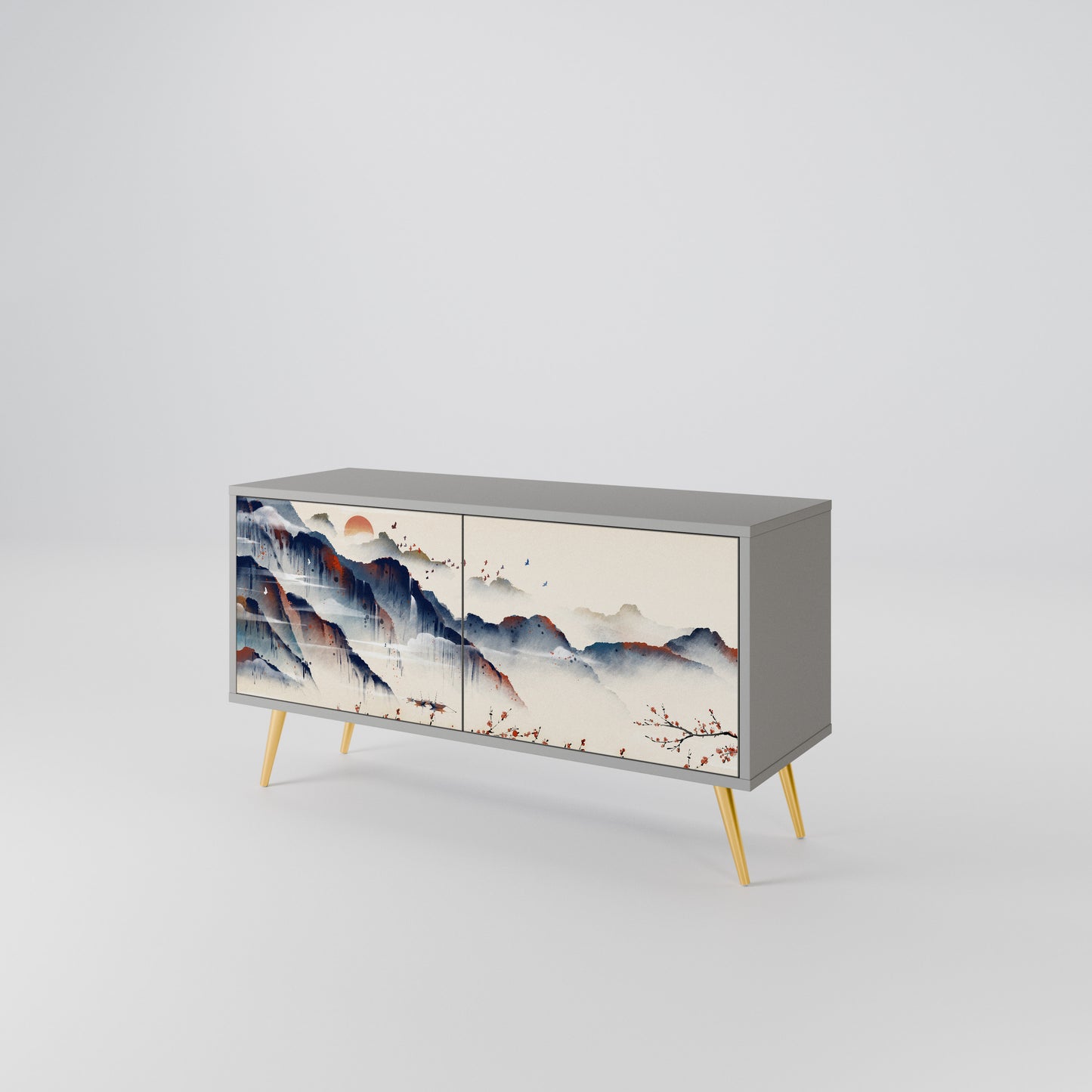 JAPANESE LANDSCAPE Móvel de TV Compacto de 2 Portas