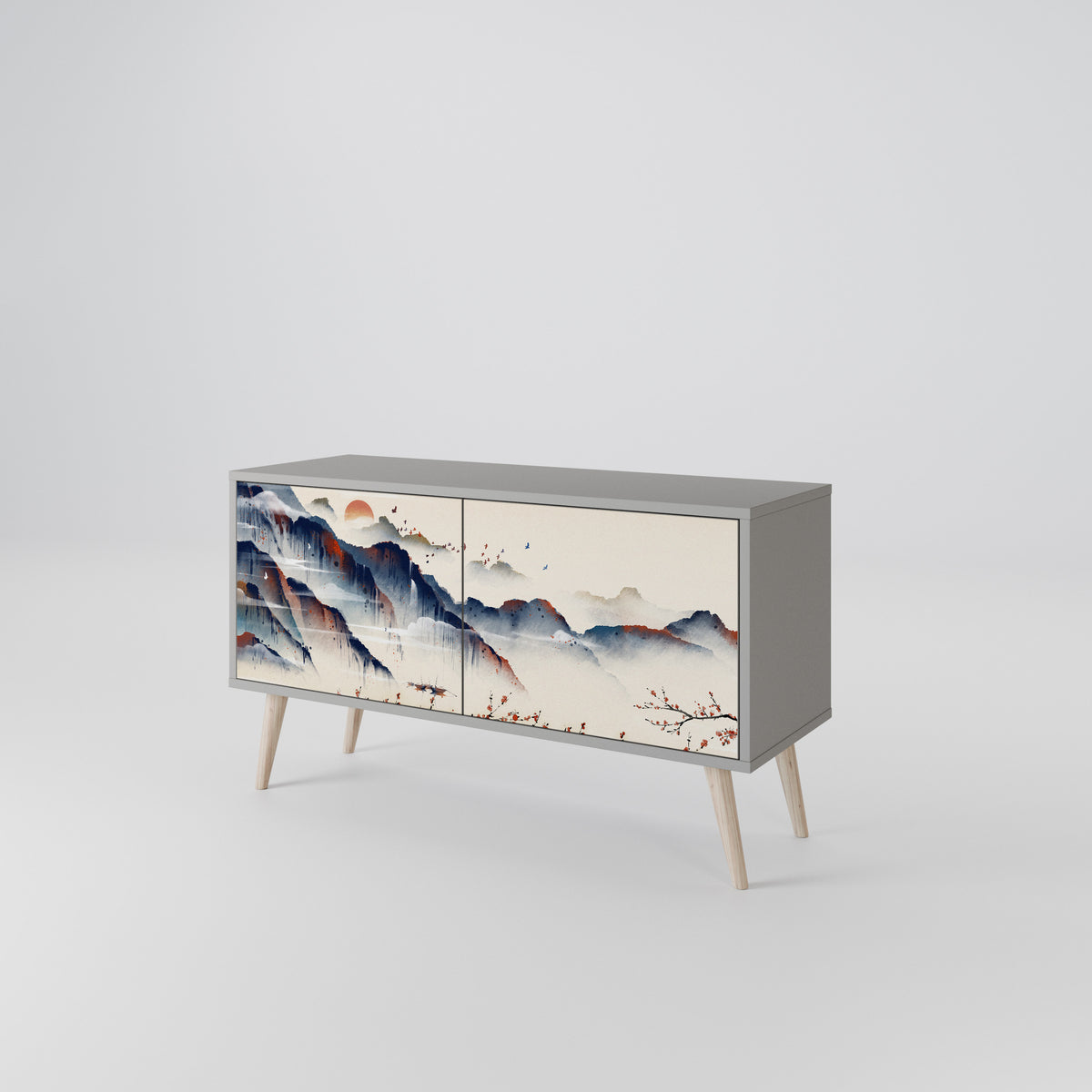 JAPANESE LANDSCAPE Móvel de TV Compacto de 2 Portas