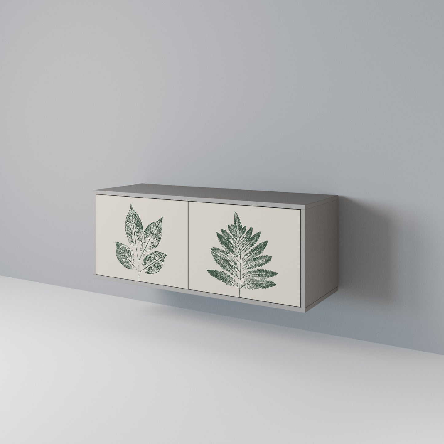 GREEN LEAFY STAMPS Compact 2-Door TV Cabinet